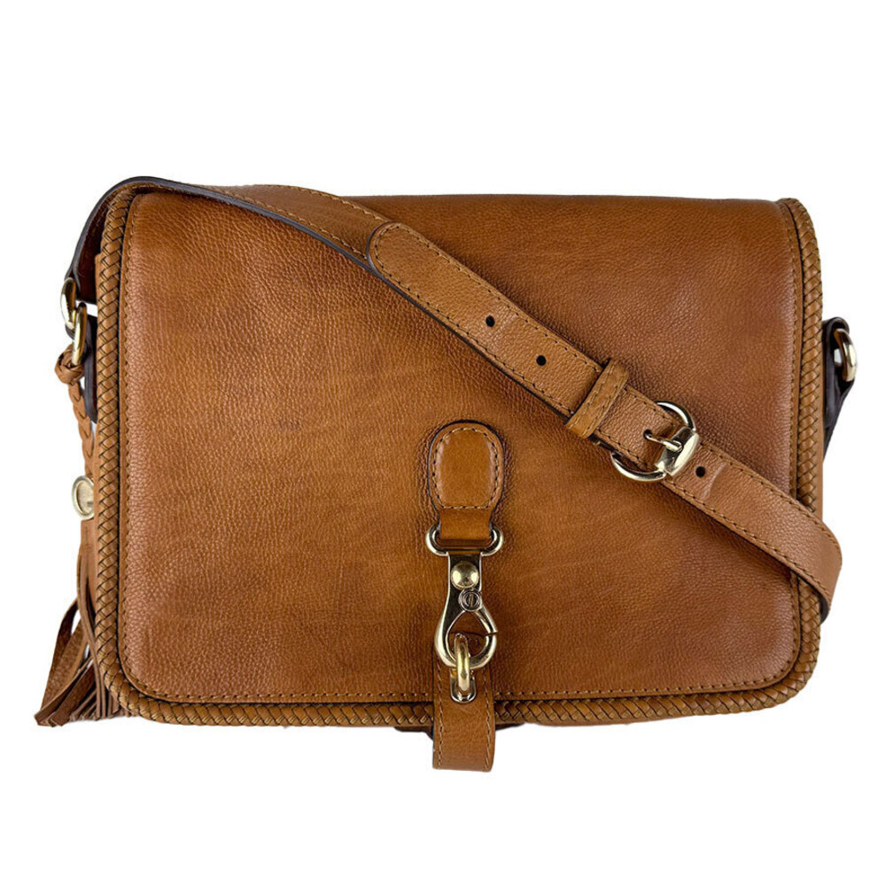 Gucci Marrakech Leather Shoulder Bag Brown